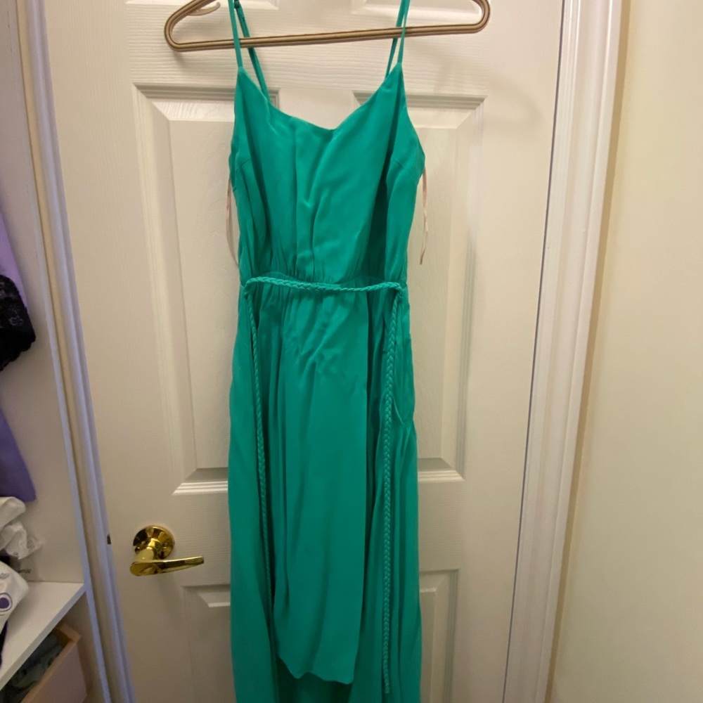 Turquoise hi-low dress